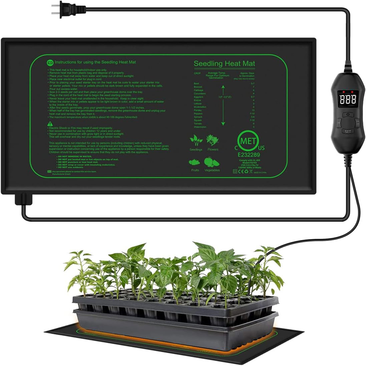 Коврик для рассады с цифровым  – обзор и цена Heat Mat Seedling